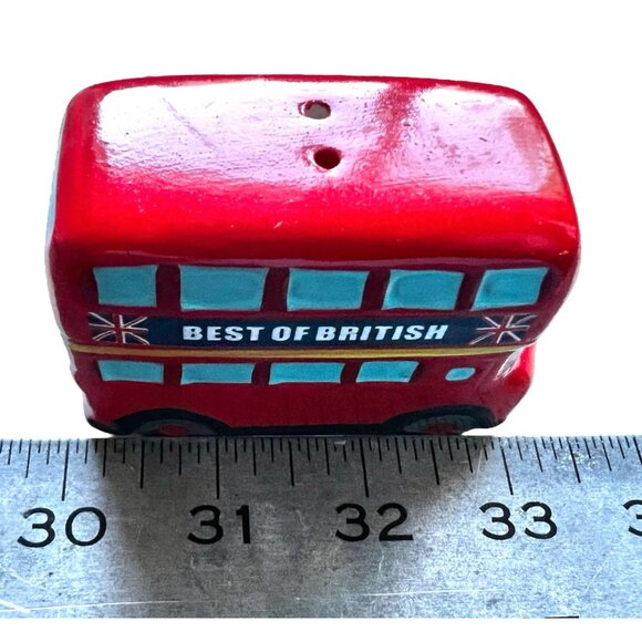 Vintage British Bus Salt or Pepper Shaker Double Decker Red England - Picture 6 of 7
